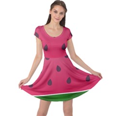 Watermelon Fruit Summer Red Fresh Cap Sleeve Dress by Nexatart