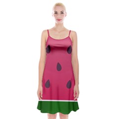 Watermelon Fruit Summer Red Fresh Spaghetti Strap Velvet Dress