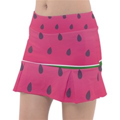 Watermelon Fruit Summer Red Fresh Tennis Skirt