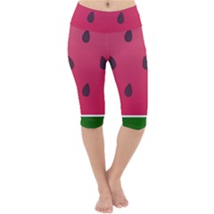 Watermelon Fruit Summer Red Fresh Lightweight Velour Cropped Yoga Leggings