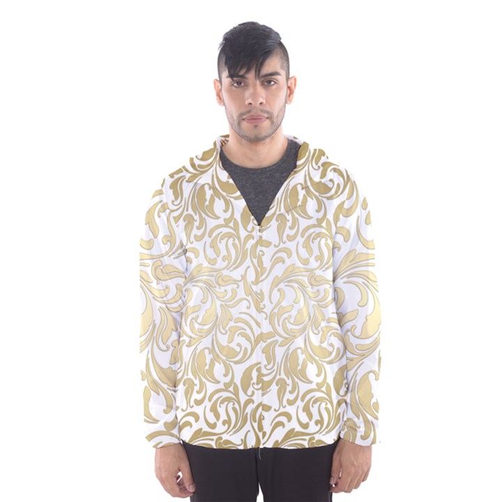 Gold Vintage Rococo Model Patern Hooded Windbreaker (Men)