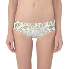 Gold Vintage Rococo Model Patern Classic Bikini Bottoms by Nexatart