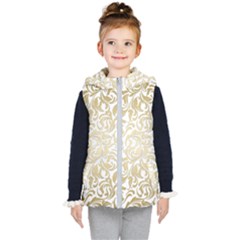 Gold Vintage Rococo Model Patern Kid s Hooded Puffer Vest by Nexatart