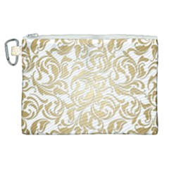 Gold Vintage Rococo Model Patern Canvas Cosmetic Bag (xl)