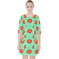 Flowers Pattern Ornament Template Pocket Dress by Nexatart