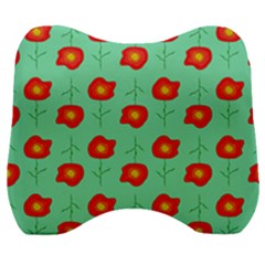 Flowers Pattern Ornament Template Velour Head Support Cushion by Nexatart