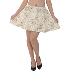 Dandelion Rose Rosa Flower Velvet Skater Skirt by Nexatart