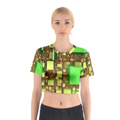 Blocks Cubes Construction Design Cotton Crop Top by Nexatart