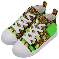 Blocks Cubes Construction Design Kid s Mid-top Canvas Sneakers by Nexatart