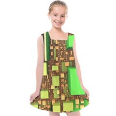 Blocks Cubes Construction Design Kids  Cross Back Dress