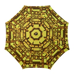 Cubes Grid Geometric 3d Square Golf Umbrellas by Nexatart