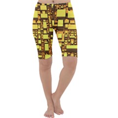 Cubes Grid Geometric 3d Square Cropped Leggings  by Nexatart