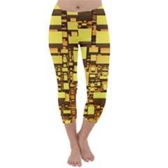 Cubes Grid Geometric 3d Square Capri Winter Leggings 