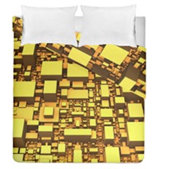 Cubes Grid Geometric 3d Square Duvet Cover Double Side (queen Size)