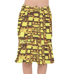 Cubes Grid Geometric 3d Square Mermaid Skirt by Nexatart