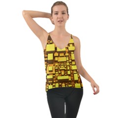 Cubes Grid Geometric 3d Square Chiffon Cami by Nexatart