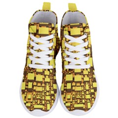 Cubes Grid Geometric 3d Square Women s Lightweight High Top Sneakers by Nexatart