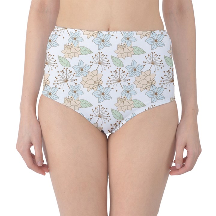 Dandelion Colors Nature Flower Classic High-Waist Bikini Bottoms