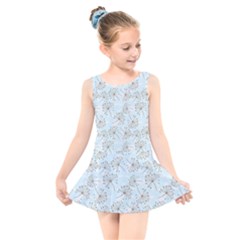 Tooth Of Lion Dandelion Kids  Skater Dress Swimsuit