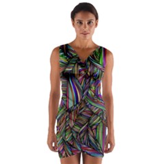 Background Wallpaper Abstract Lines Wrap Front Bodycon Dress by Nexatart