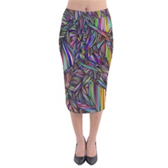 Background Wallpaper Abstract Lines Velvet Midi Pencil Skirt by Nexatart