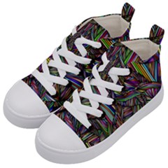 Background Wallpaper Abstract Lines Kid s Mid-top Canvas Sneakers by Nexatart