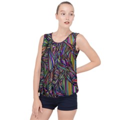 Background Wallpaper Abstract Lines Bubble Hem Chiffon Tank Top