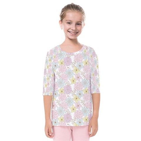 Dandelion Colors Flower Nature Kids  Quarter Sleeve Raglan Tee by Nexatart