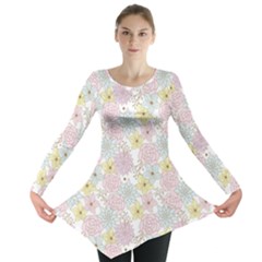 Dandelion Colors Flower Nature Long Sleeve Tunic  by Nexatart