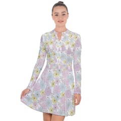 Dandelion Colors Flower Nature Long Sleeve Panel Dress by Nexatart