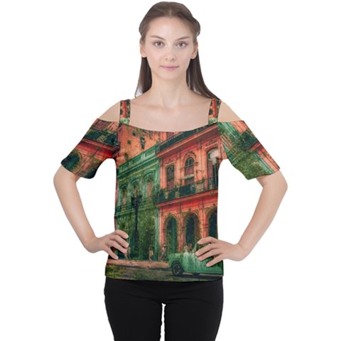 Havana Cuba Architecture Capital Cutout Shoulder Tee by Nexatart