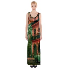 Havana Cuba Architecture Capital Maxi Thigh Split Dress by Nexatart