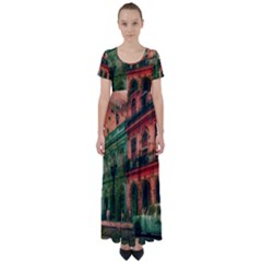 Havana Cuba Architecture Capital High Waist Short Sleeve Maxi Dress by Nexatart