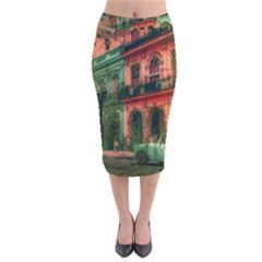 Havana Cuba Architecture Capital Velvet Midi Pencil Skirt by Nexatart