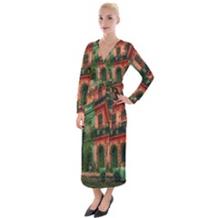 Havana Cuba Architecture Capital Velvet Maxi Wrap Dress