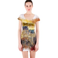 Architecture Castle Fairy Castle Short Sleeve Bodycon Dress by Nexatart