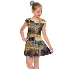 Architecture Castle Fairy Castle Kids Cap Sleeve Dress by Nexatart