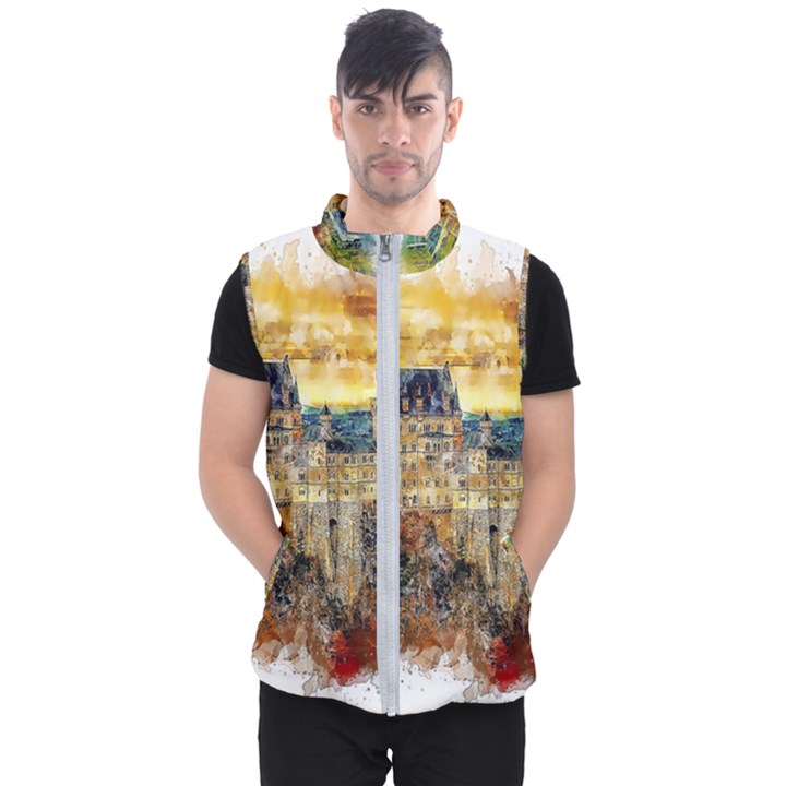 Architecture Castle Fairy Castle Men s Puffer Vest