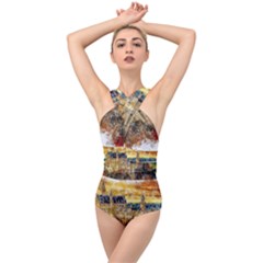 Architecture Castle Fairy Castle Cross Front Low Back Swimsuit