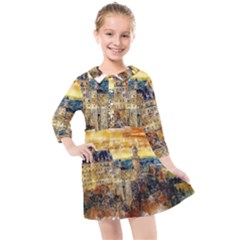 Architecture Castle Fairy Castle Kids  Quarter Sleeve Shirt Dress