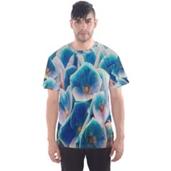 Hydrangeas Blossom Bloom Blue Men s Sports Mesh Tee