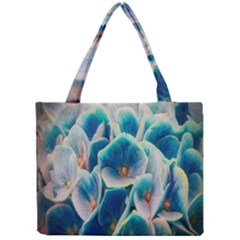 Hydrangeas Blossom Bloom Blue Mini Tote Bag by Nexatart