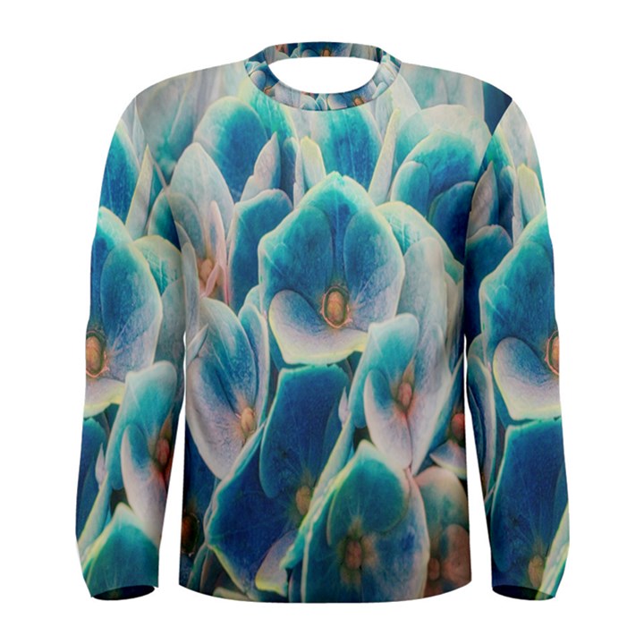 Hydrangeas Blossom Bloom Blue Men s Long Sleeve Tee