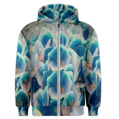 Hydrangeas Blossom Bloom Blue Men s Zipper Hoodie