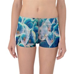 Hydrangeas Blossom Bloom Blue Reversible Boyleg Bikini Bottoms