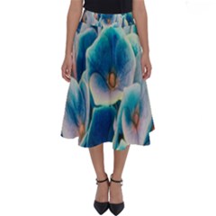 Hydrangeas Blossom Bloom Blue Perfect Length Midi Skirt by Nexatart