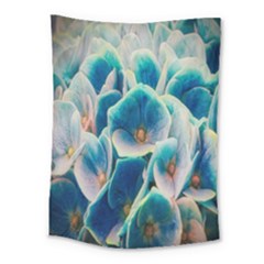 Hydrangeas Blossom Bloom Blue Medium Tapestry