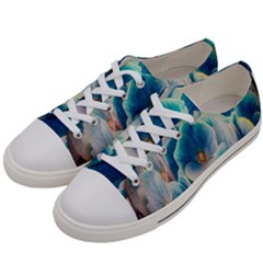 Hydrangeas Blossom Bloom Blue Women s Low Top Canvas Sneakers