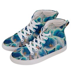 Hydrangeas Blossom Bloom Blue Men s Hi-top Skate Sneakers