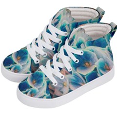 Hydrangeas Blossom Bloom Blue Kid s Hi-top Skate Sneakers by Nexatart